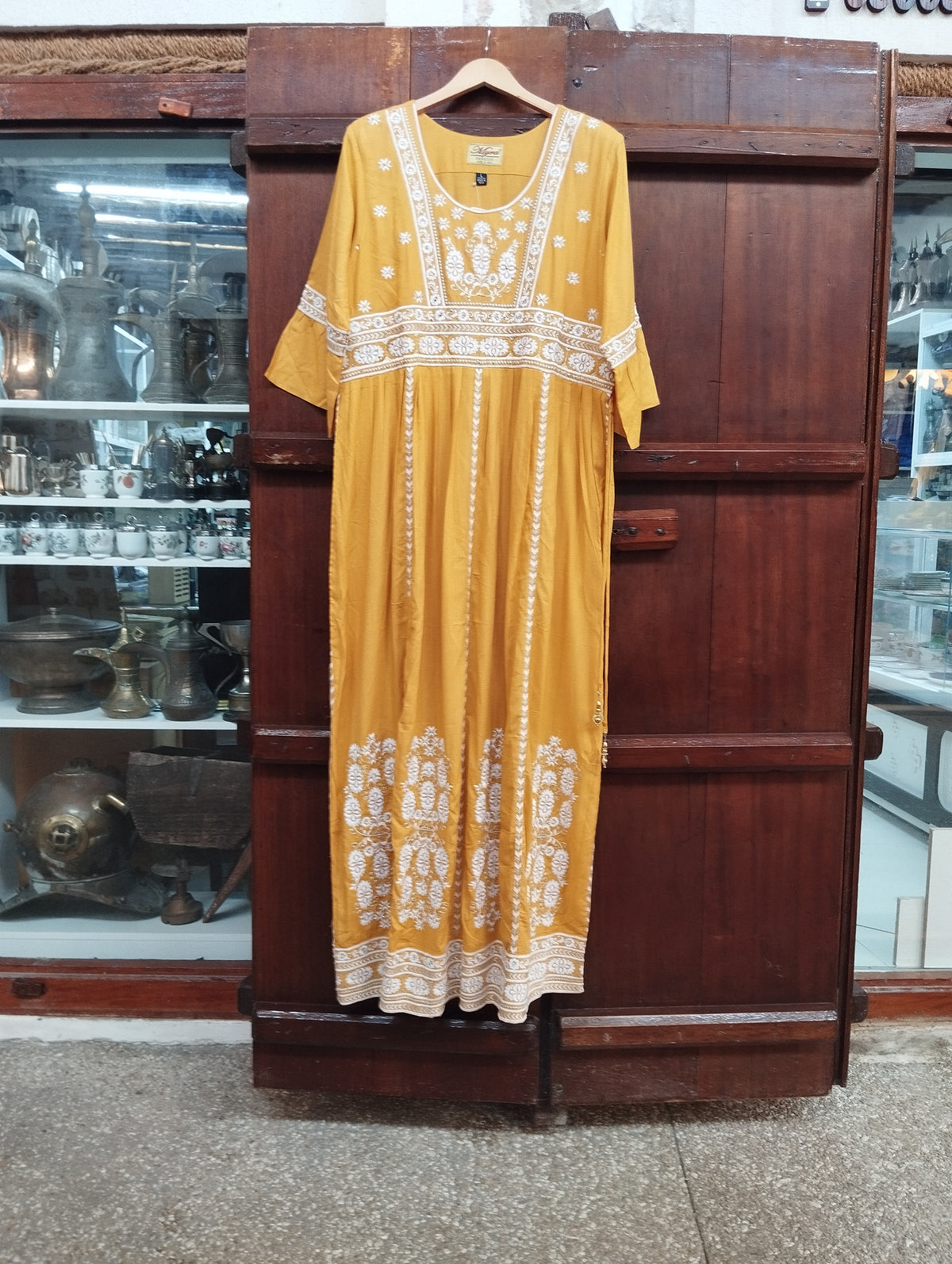 Indian cotton dress, medium   sleeves
